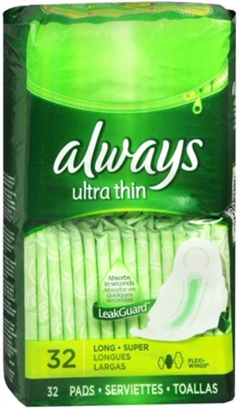 Always Ultra Thin with Flexi-Wings, Super Long 32 ea (Pack of 8)