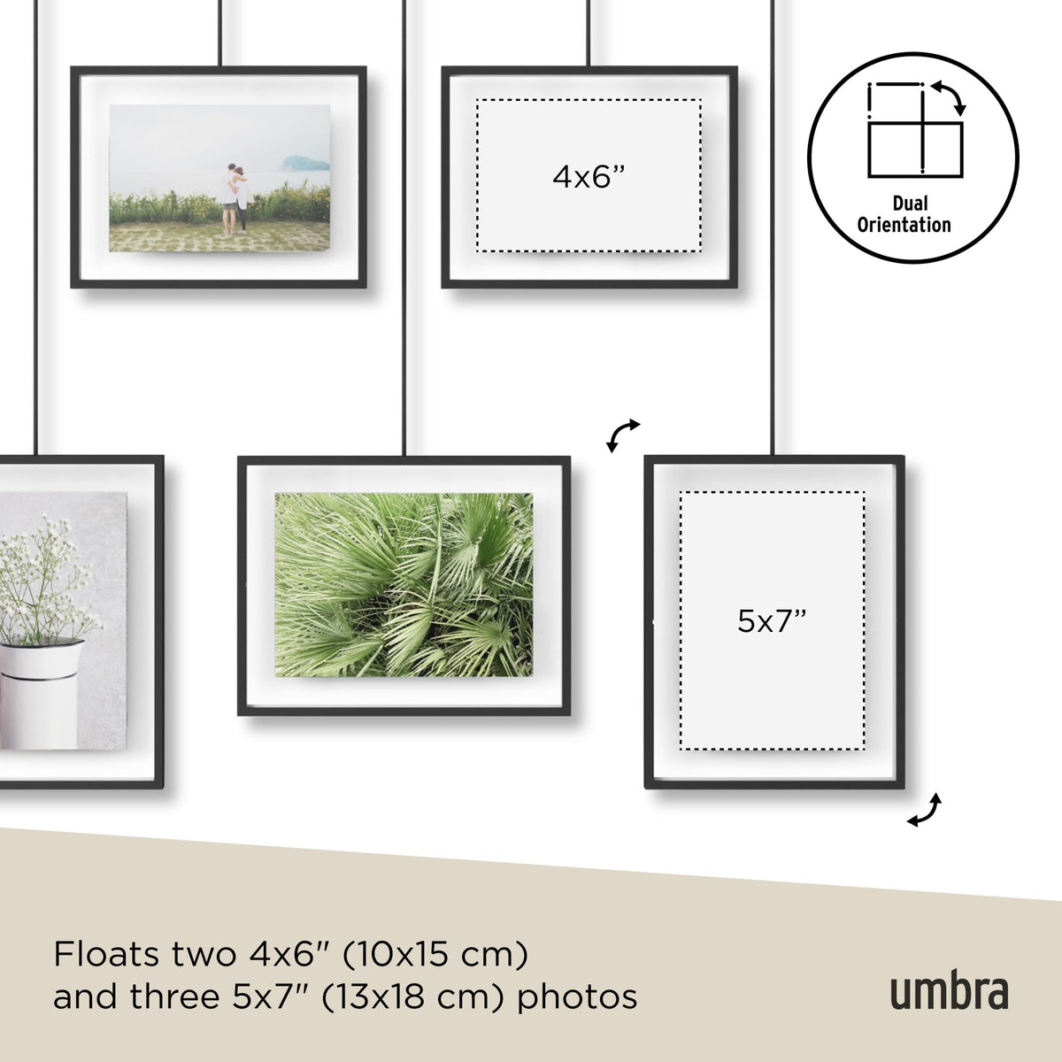 Umbra, Black Exhibit Multi Picture Frame Photo Display