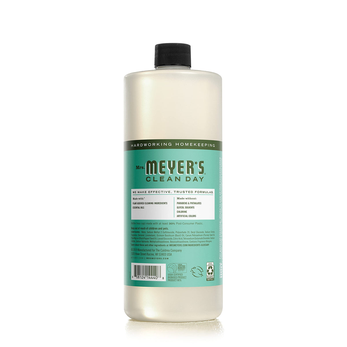 MRS. MEYER'S CLEAN DAY Multi-Surface Cleaner Concentrate, Use to Clean Floors, Tile, Counters, Basil, 32 fl. oz