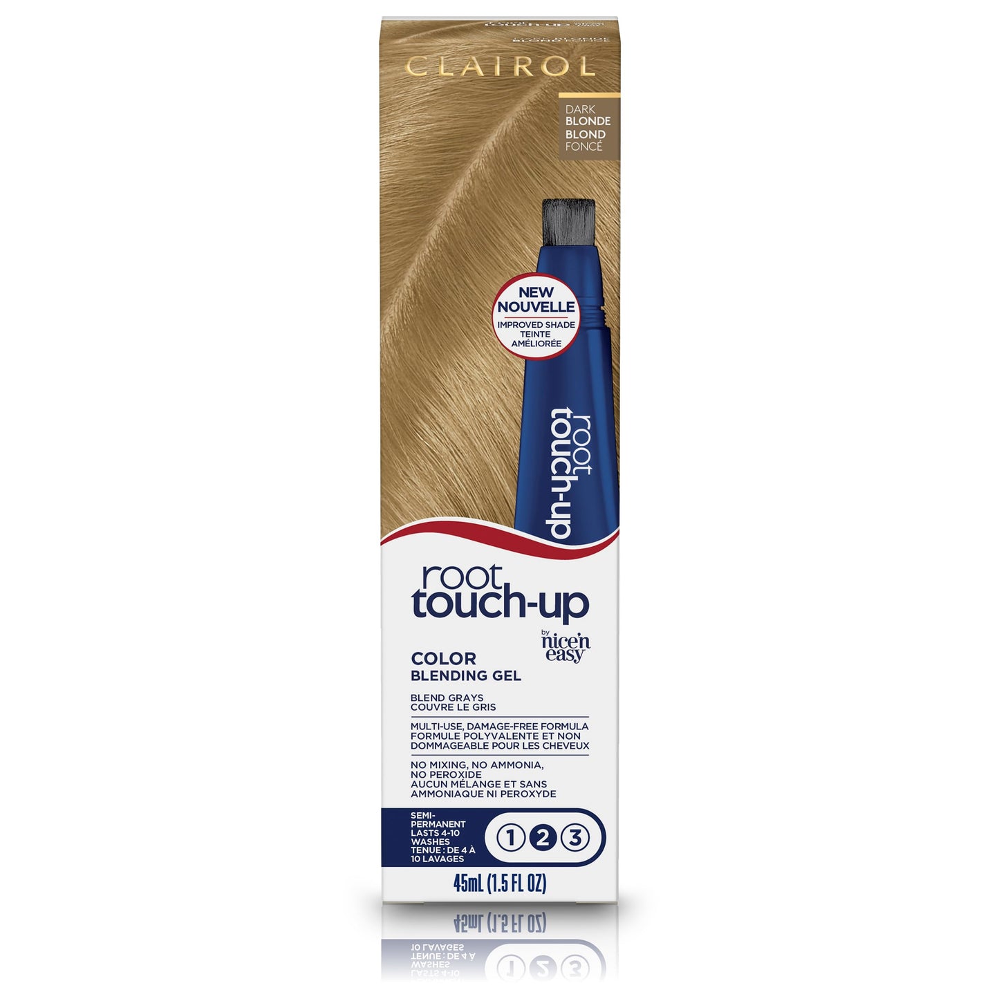 Clairol Root Touch-Up Semi-Permanent Hair Color Blending Gel, 7 Dark Blonde, Pack of 1