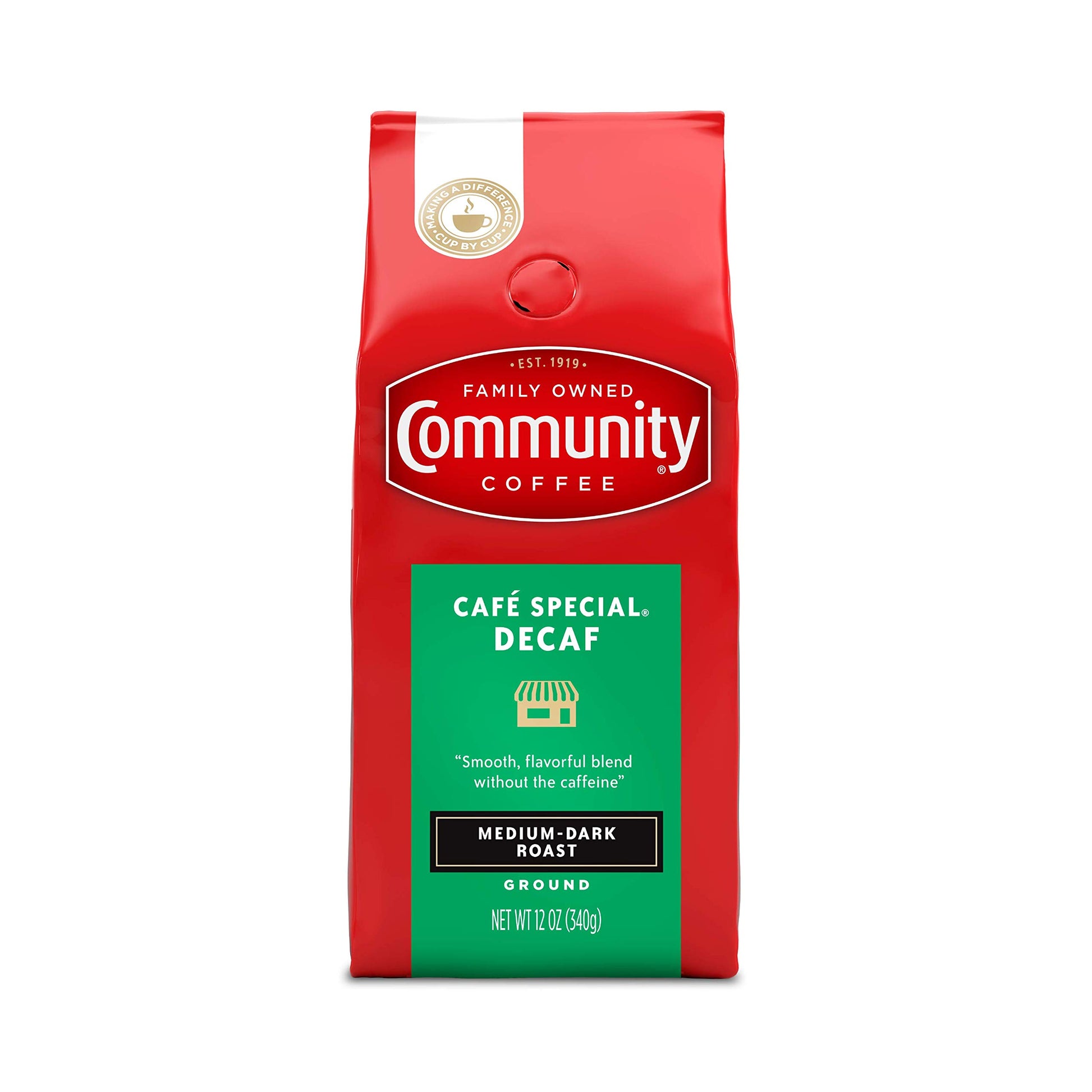 Community Coffee Cafe Special Decaf Ground Coffee, Medium Dark Roast, 12 Ounce Bag (Pack of 1)