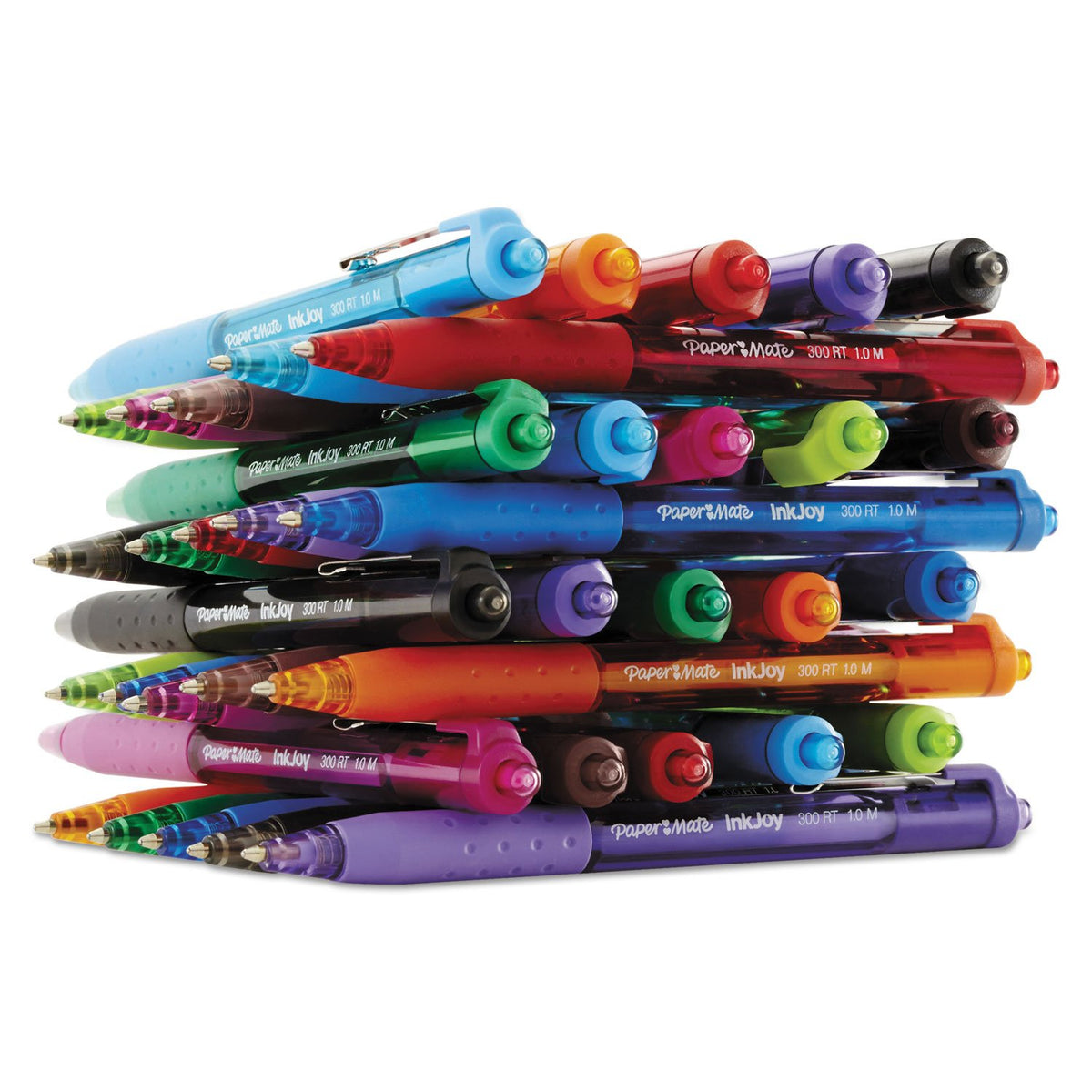 PAPER MATE 1945926 Inkjoy 300 RT Retractable Ballpoint Pen, 1mm, Assorted, 24/Pack