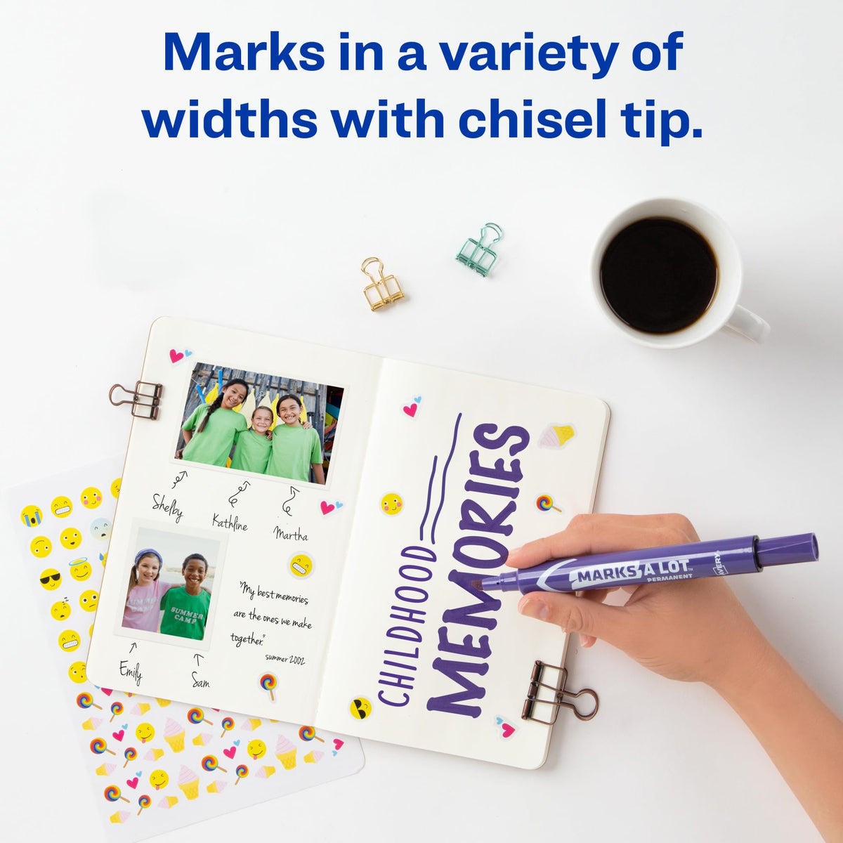 AVERY Marks A Lot Permanent Markers, Large Desk-Style Size, Chisel Tip, Water and Wear Resistant, 12 Purple Markers (08884)
