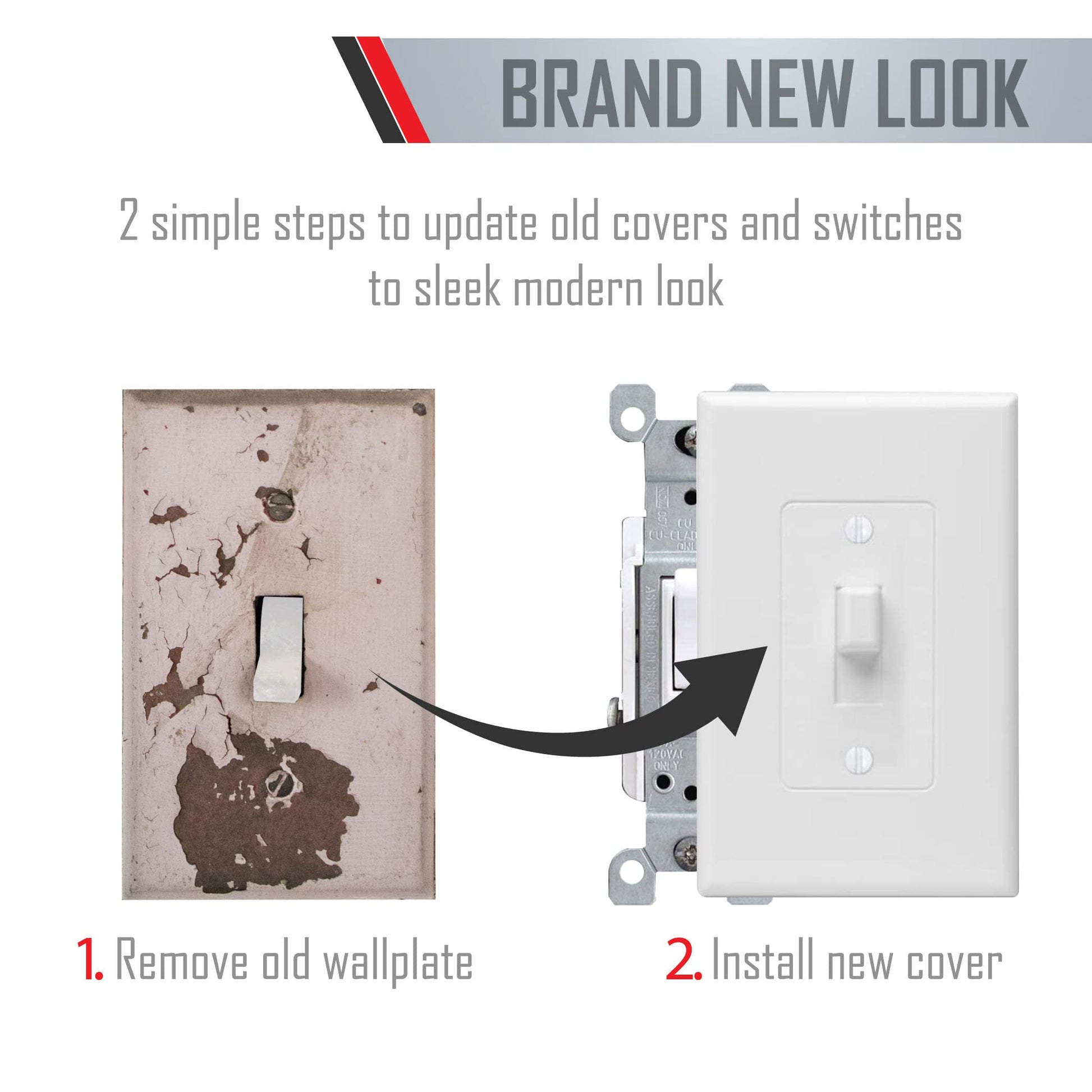 Taymac 2670W Revive Device Wall Plates 1-Gang Masque Decorator Cover, White