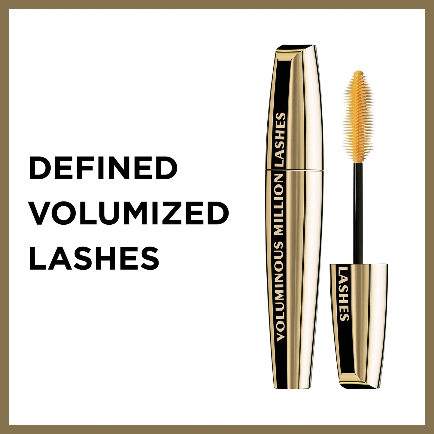 Lâ€™Oreal Paris Makeup Voluminous Million Lashes Mascara, Volumizing Collagen Infused Eye Makeup, Amplifying Mascara Brush, Washable, Black, 0.32 Fl Oz., 1 Count