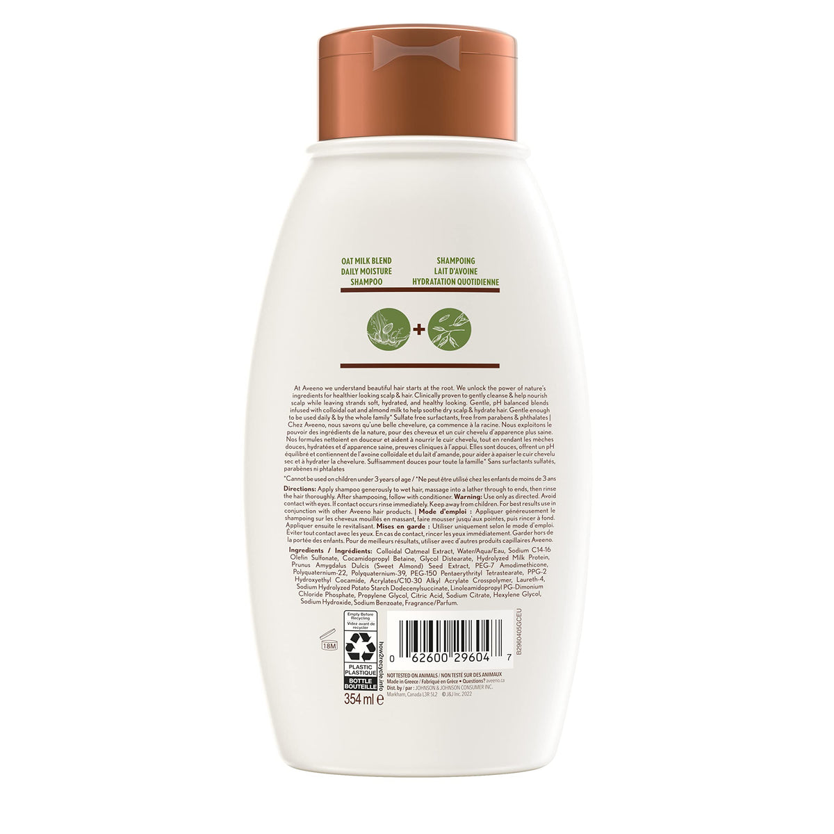Aveeno Scalp Soothing Oat Milk Blend Shampoo, Fresh, 12 Fl Oz