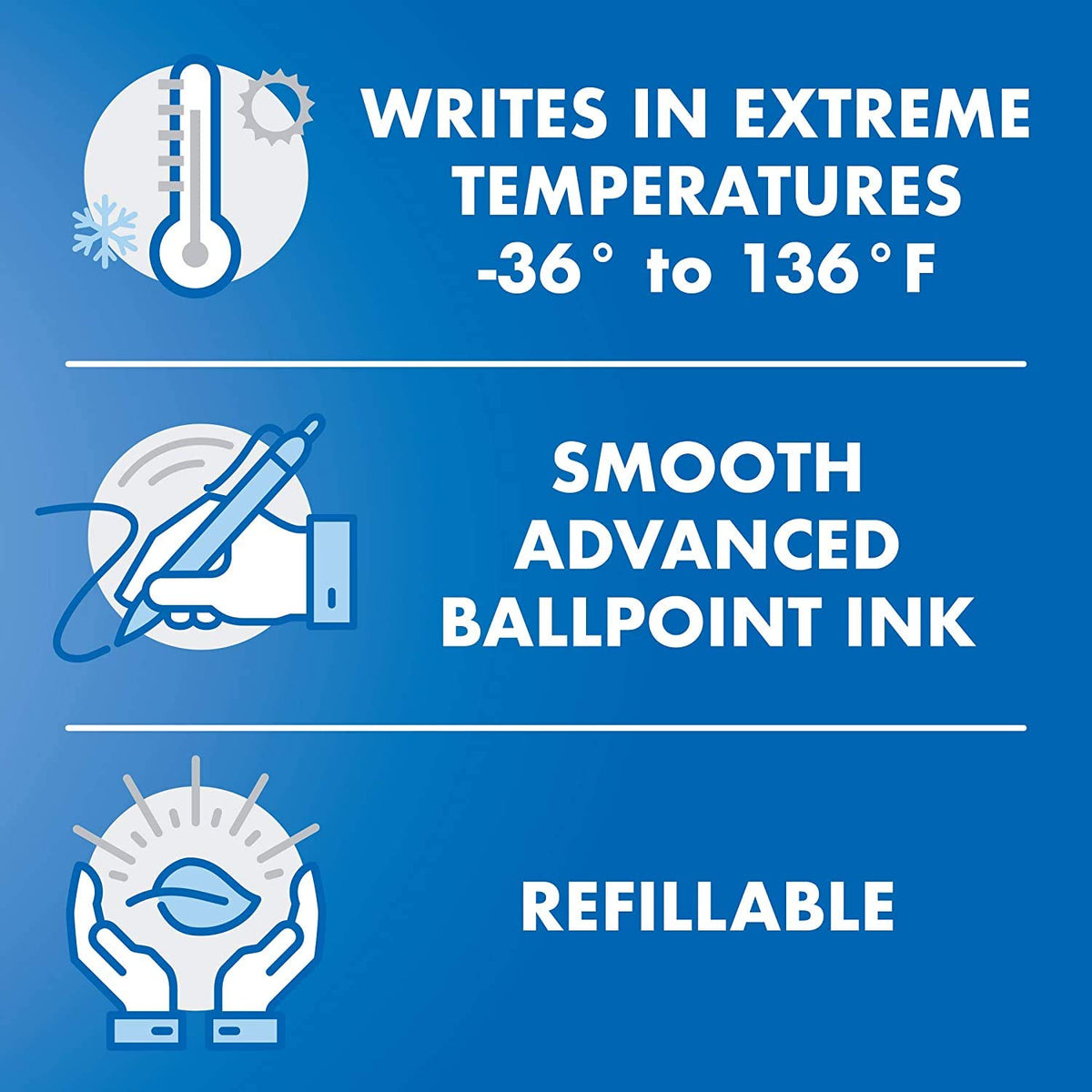 PILOT Acroball PureWhite Advanced Ink Refill For Retractable Pens, Fine Point, Black Ink, 2-Pack (77347)