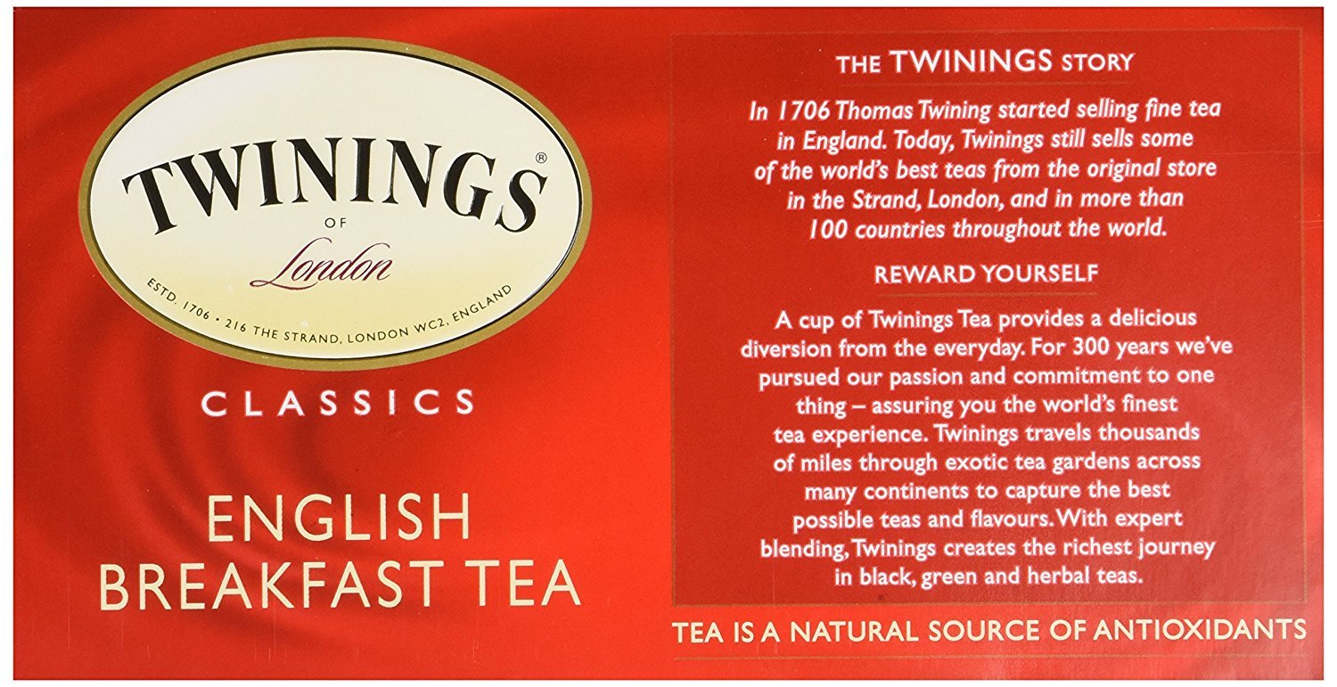Twinings of London English Breakfast Tea, 50 Count