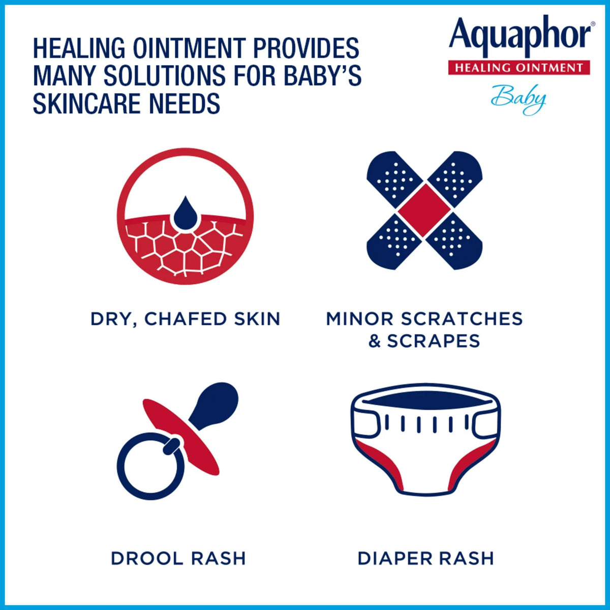 Aquaphor Baby Healing Ointment - Advanced Therapy for Chapped Cheeks and Diaper Rash, 6 Tube Pack