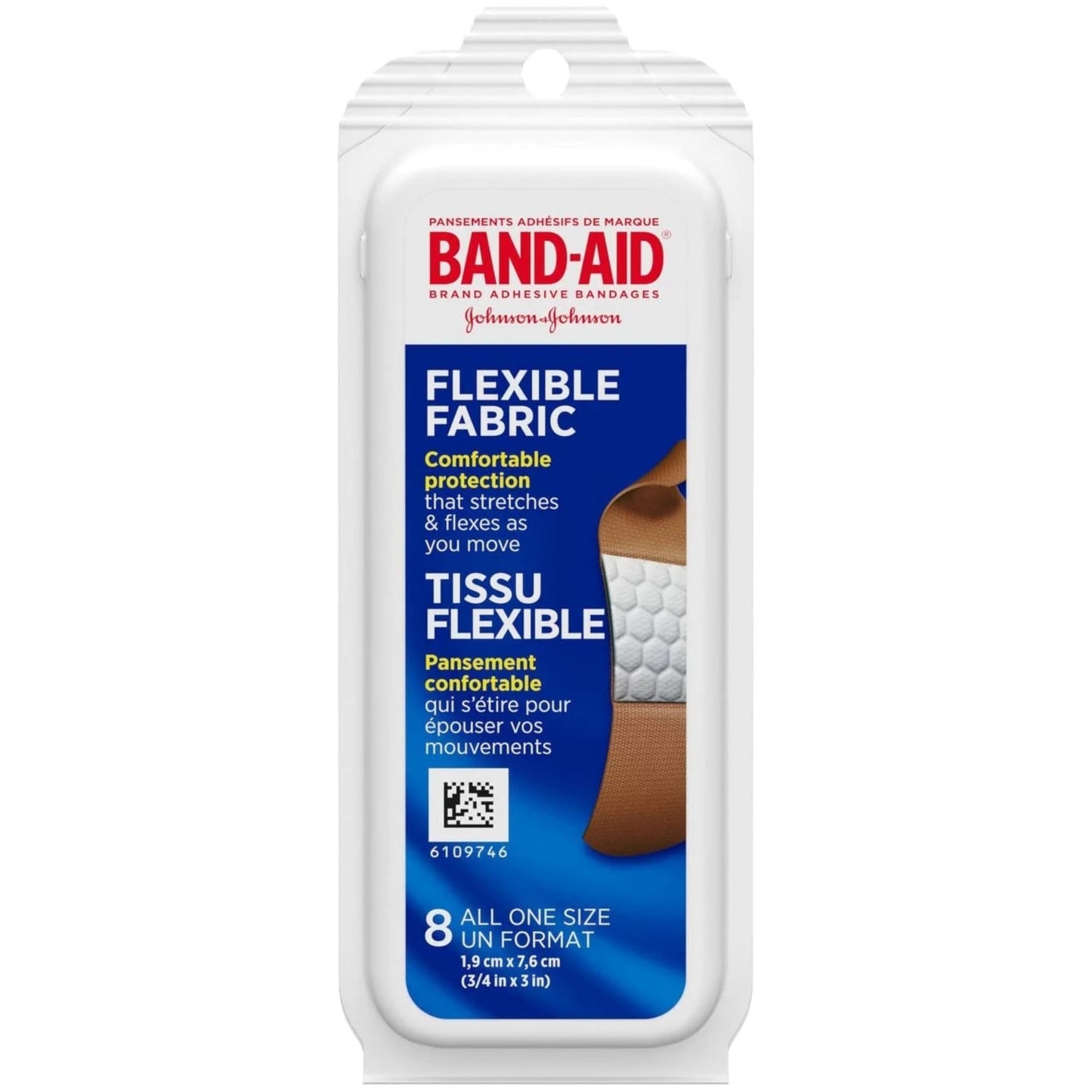 Band-AID Flexible Fabric Bandages One Size Travel Pack, 8 Each (Pack of 24)