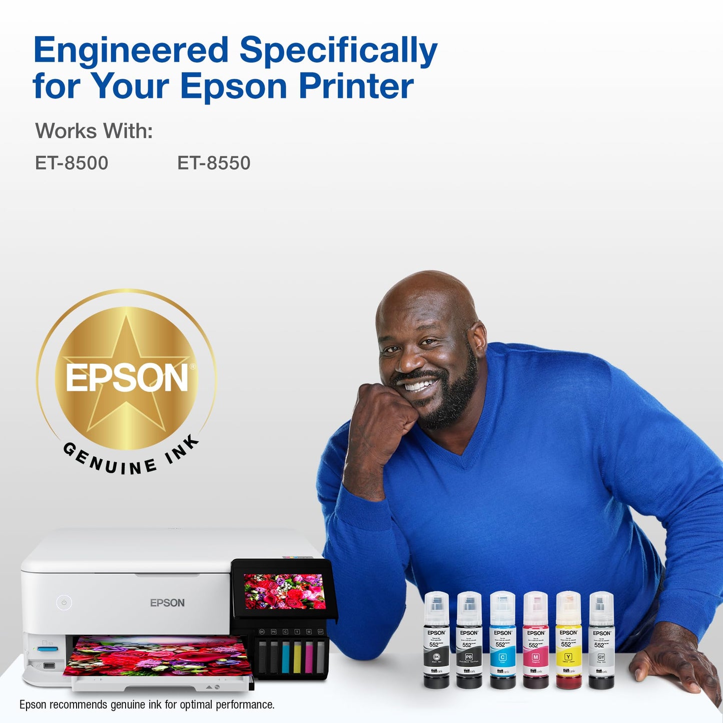 Epson 552 EcoTank Ink Ultra-high Capacity Bottle Yellow (T552420-S) Works with EcoTank Photo ET-8500, ET-8550