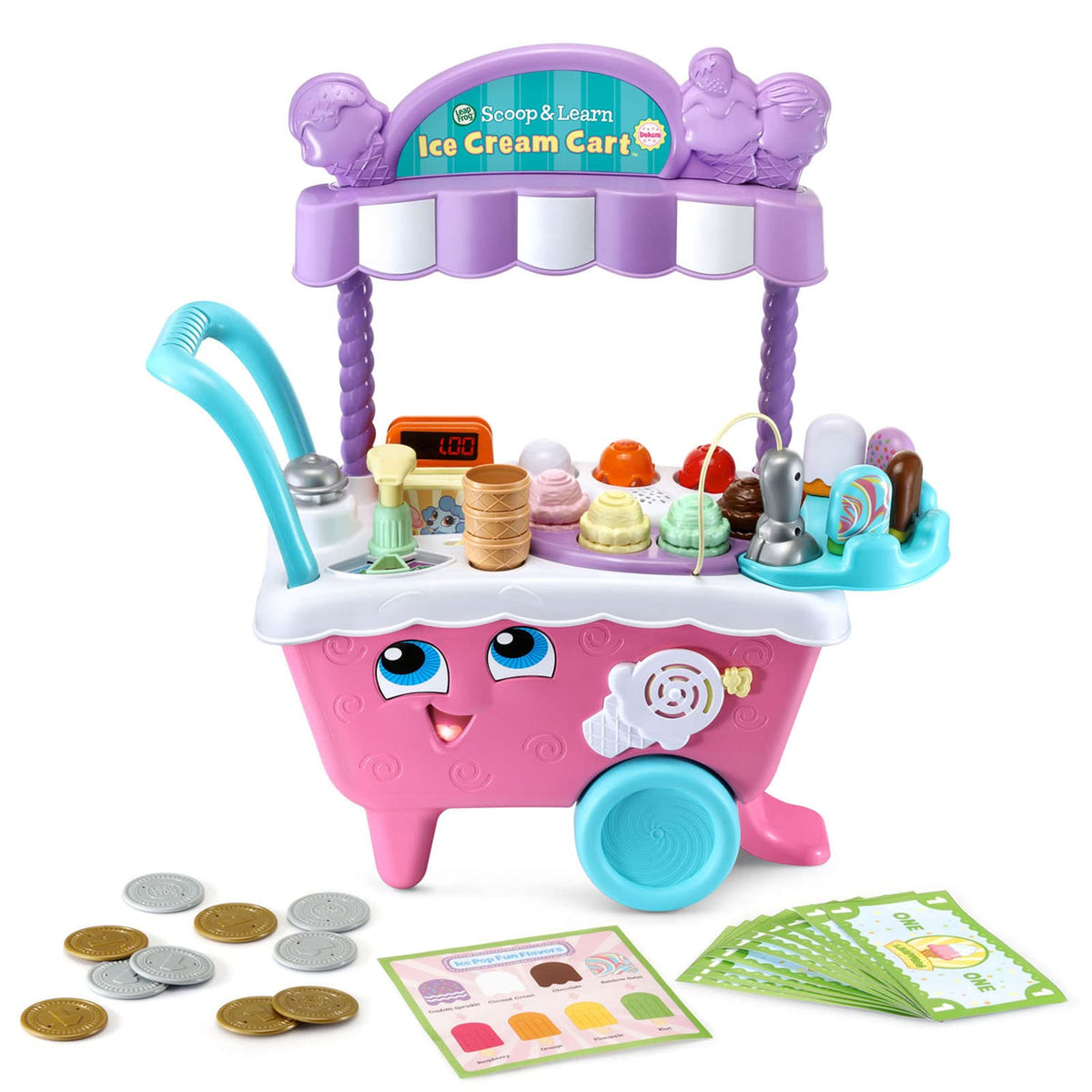 LeapFrog Scoop and Learn Ice Cream Cart Deluxe (Frustration Free Packaging), Pink
