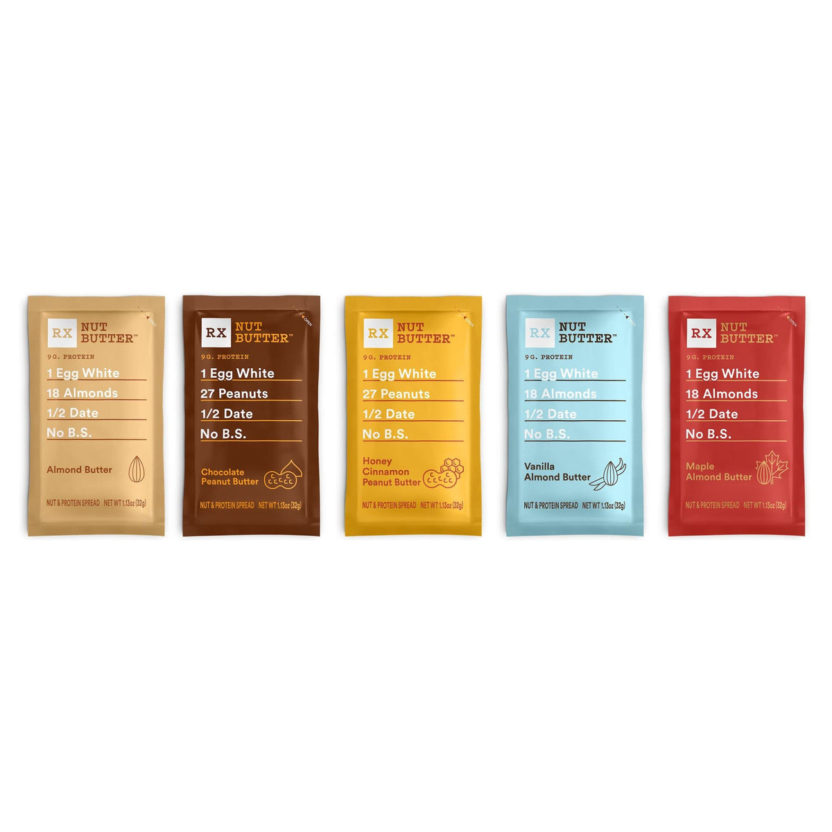 RX Nut Butter, Protein Snack, Lunch Snacks, Variety Pack (60 Packs)