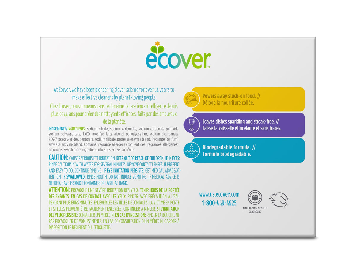 Ecover Automatic Dishwasher Soap Tablets, Citrus, 45 Count