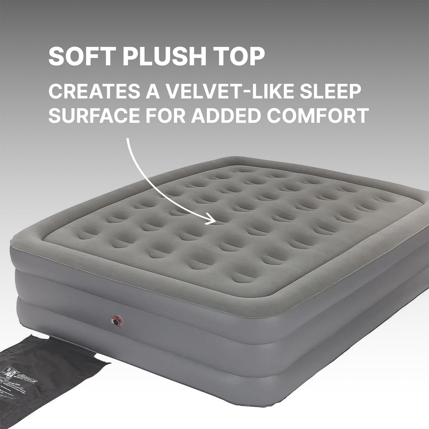 Coleman GuestRest 18" Plush Top Double High Air Mattress Airbed with Integrated Storage System and Carry Bag, Pump Not Included, Queen