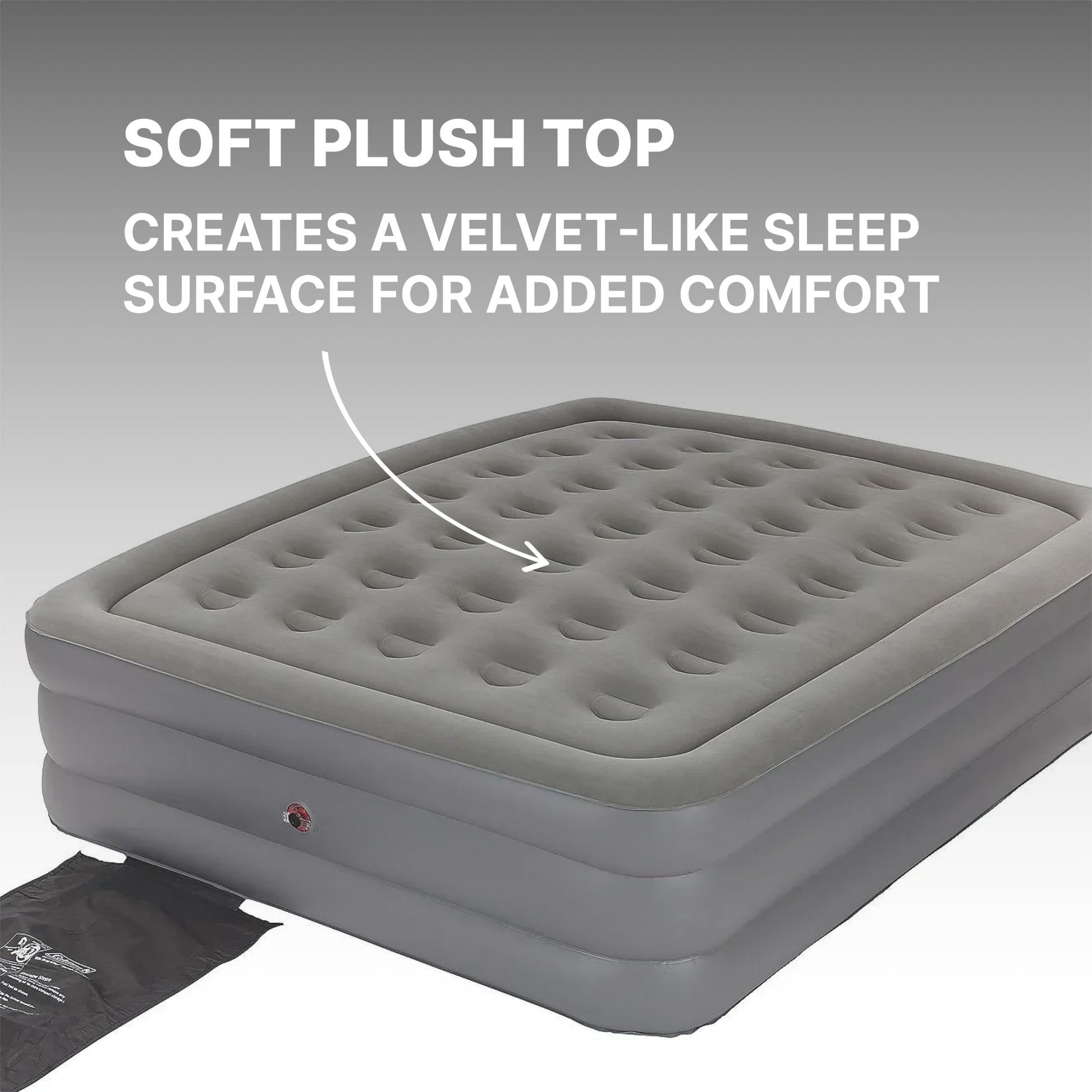 Coleman GuestRest 18" Plush Top Double High Air Mattress Airbed with Integrated Storage System and Carry Bag, Pump Not Included, Queen