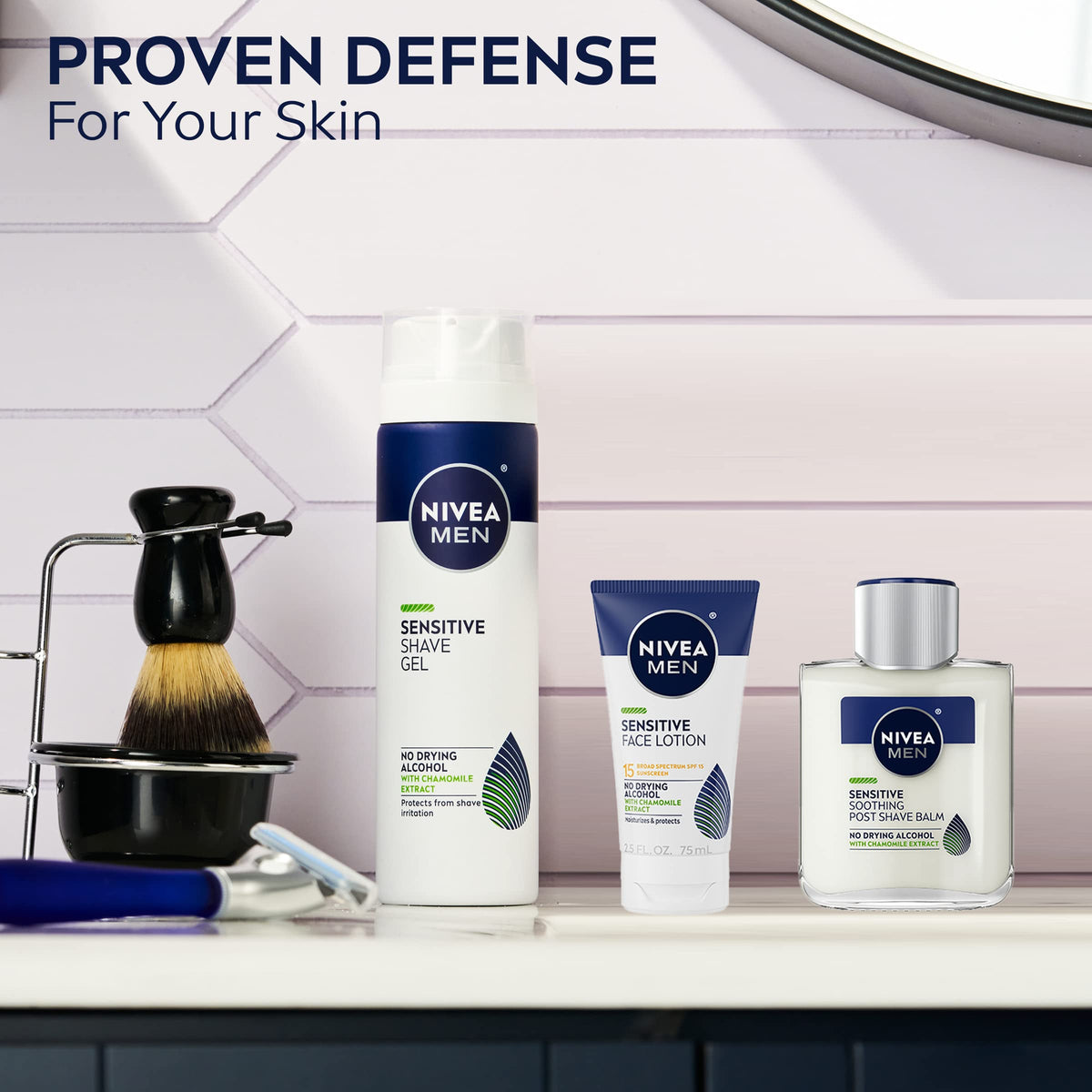 NIVEA MEN Complete Collection Skin Care Set for Sensitive Skin, 5 Piece Set