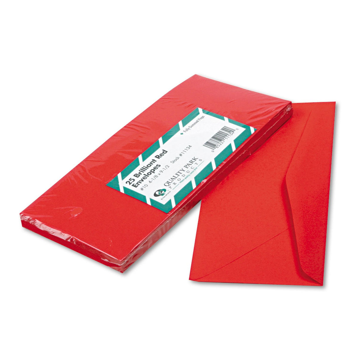Quality Park Colored Envelope, Traditional, #10, Red, 25 per Pack (11134)