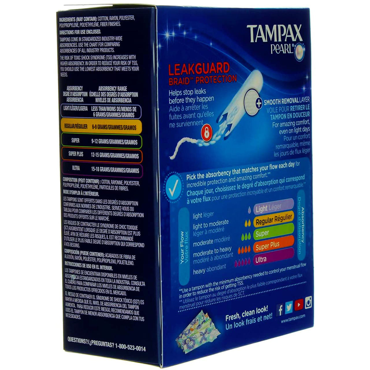 TAMPAX Pearls Plastic Regular 18CT (Pack of 8)