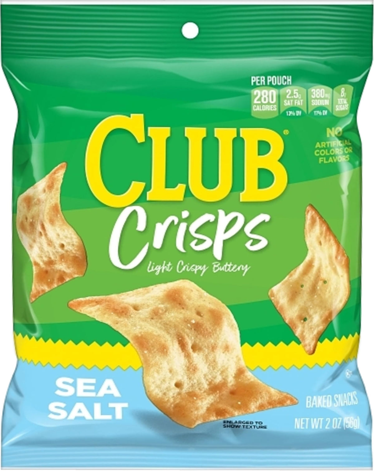 Kellogg's Club Crisp Sea Salt, 2 oz (Pack of 3) with By The Cup Bag Clip