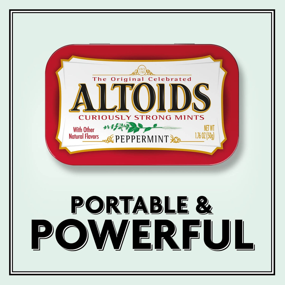 ALTOIDS Curiously Strong Breath Mints, Individual Packs, 1.76-Ounce Tins - Cinnamon - Peppermint - Spearmint - Wintergreen - Great For Holidays, Parties, Gifts & More! (Peppermint - 1.76 Ounce, 6)