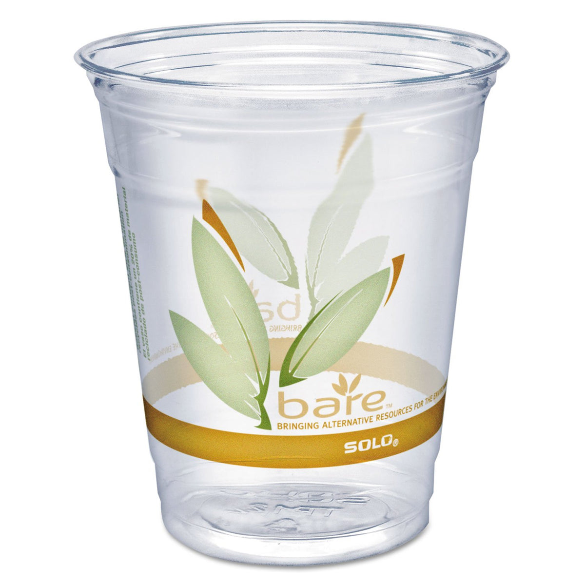 SOLO Cup Company RTP12BAREPK Bare Eco-Forward RPET Cold Cups, 12-14 oz, Clear, 50/Pack