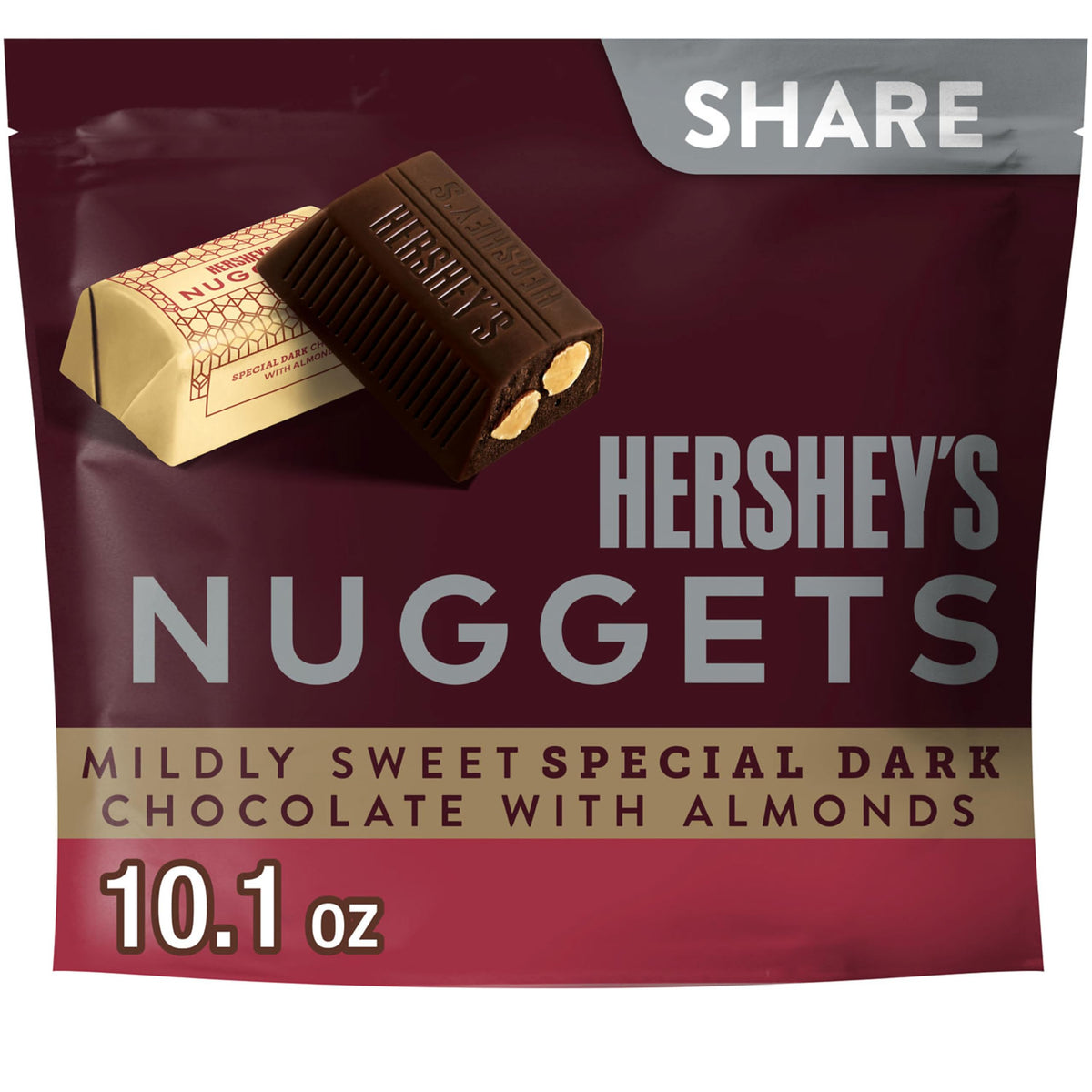 HERSHEY'S NUGGETS SPECIAL DARK Chocolate with Almonds Candy Share Pack, 10.1 oz