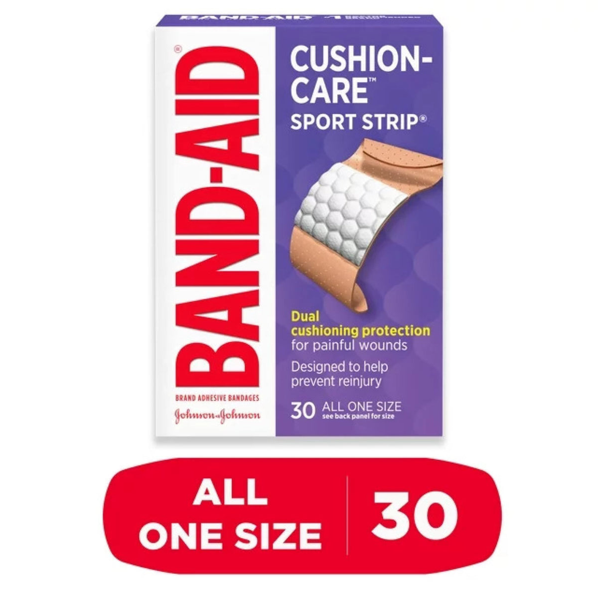 BAND-AID Bandages Sport Strip Extra Wide 30 Each (Pack of 9)
