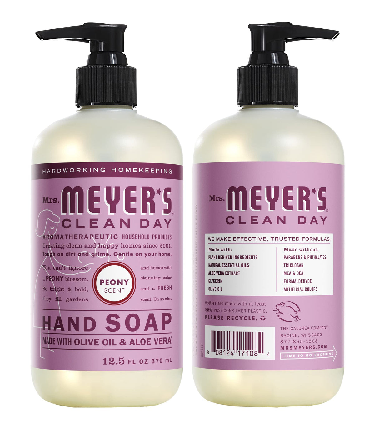 Mrs. MEYER'S Kitchen Set, Dish Soap, Hand Soap, and Multi-Surface Cleaner, 3 CT (Peony)