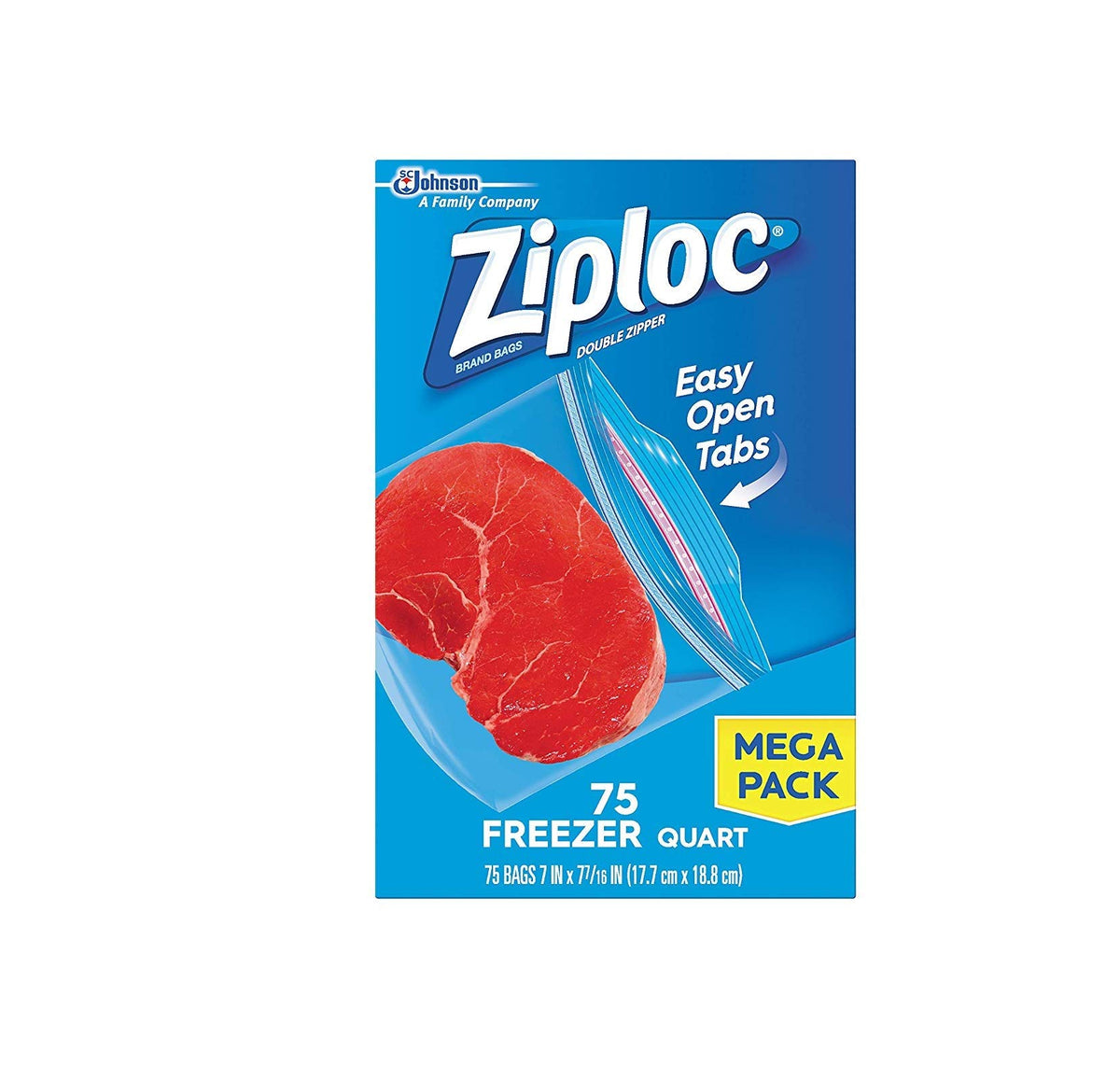 Ziploc Freezer Bags, Quart, 75 ct (2 Pack)