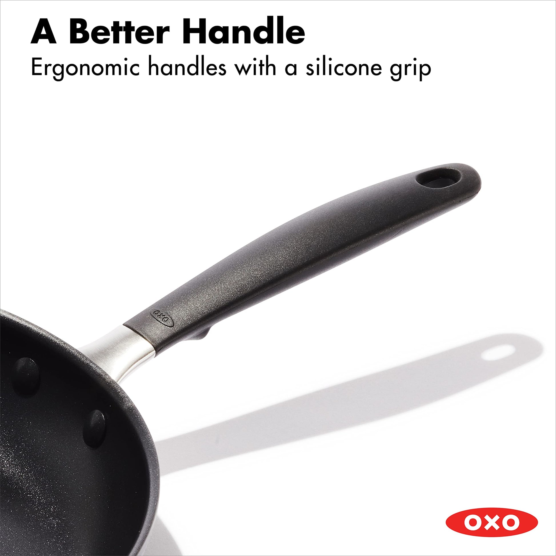 OXO Good Grips 11" Frying Pan Skillet, 3-Layered German Engineered Nonstick Coating, Stainless Steel Handle with Nonslip Silicone, Induction Suitable, Black