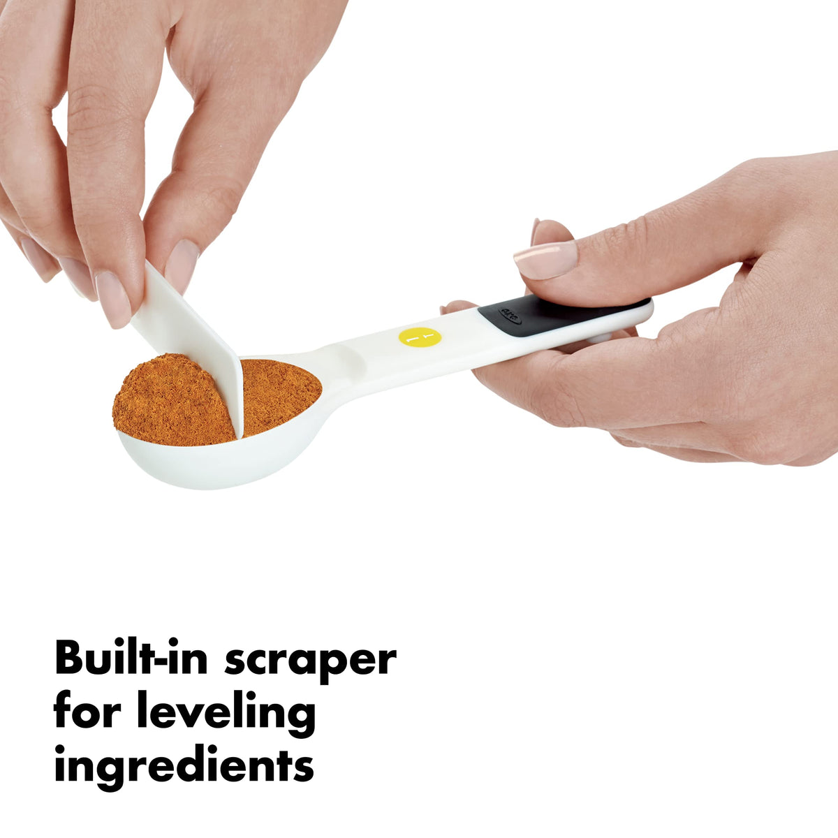 OXO Good Grips 6-Piece Plastic Measuring Spoons with Scraper- White