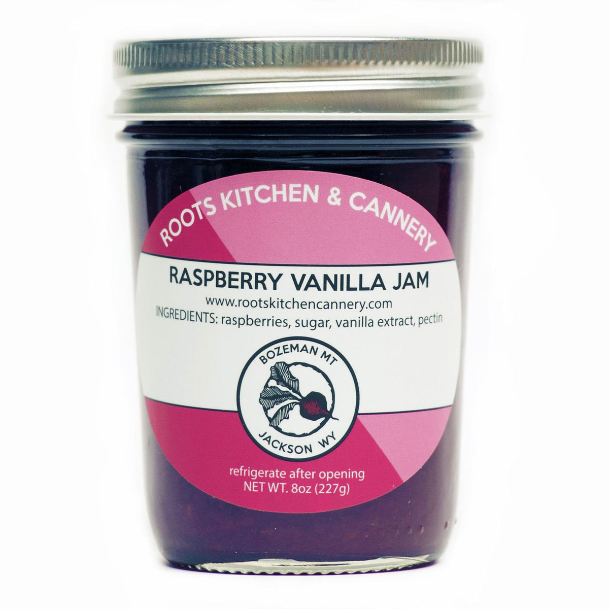 Roots Kitchen & Cannery Raspberry Vanilla Jam, 9.5 OZ