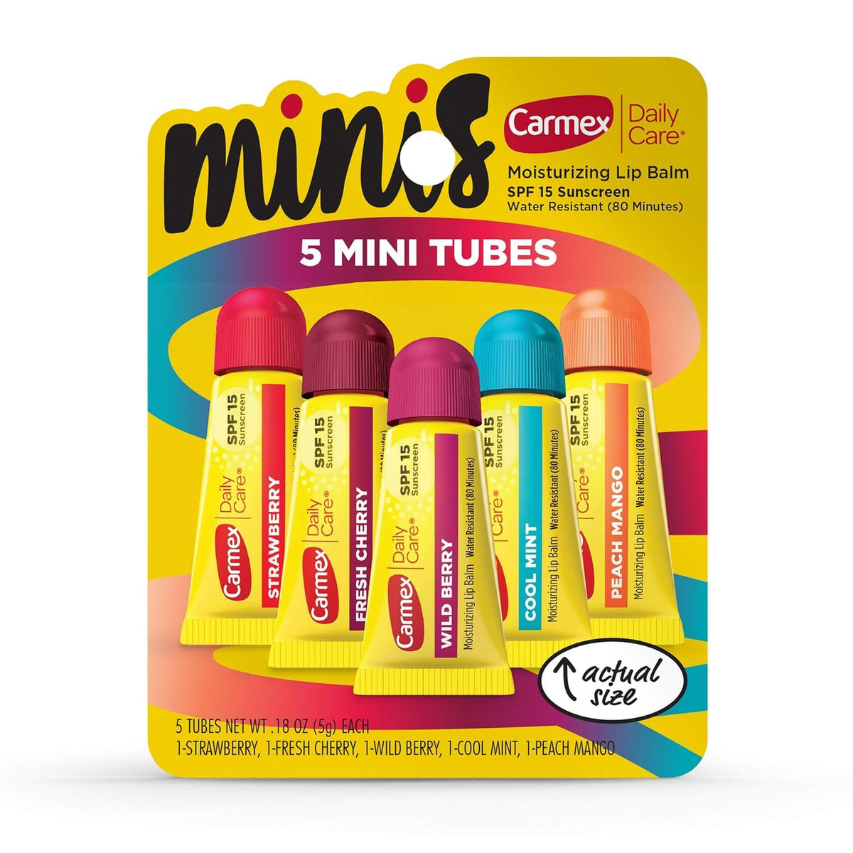 Carmex Daily Care Assorted Mini Tubes - 0.18 oz, 5 ct