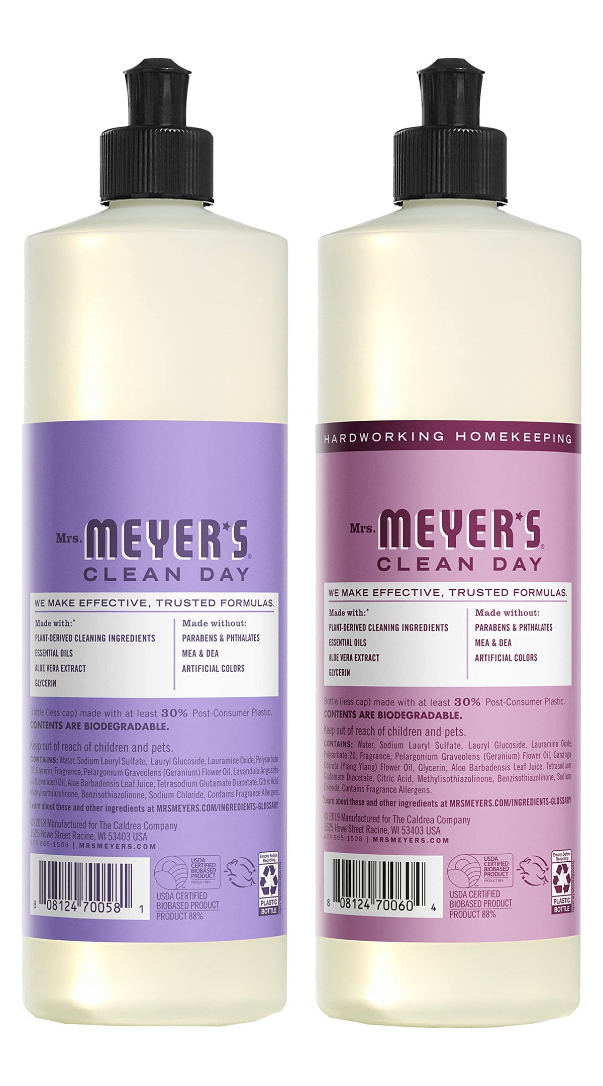 Mrs. MEYER'S Liquid Dish Soap Variety Pack, Lilac & Peony, 2 CT