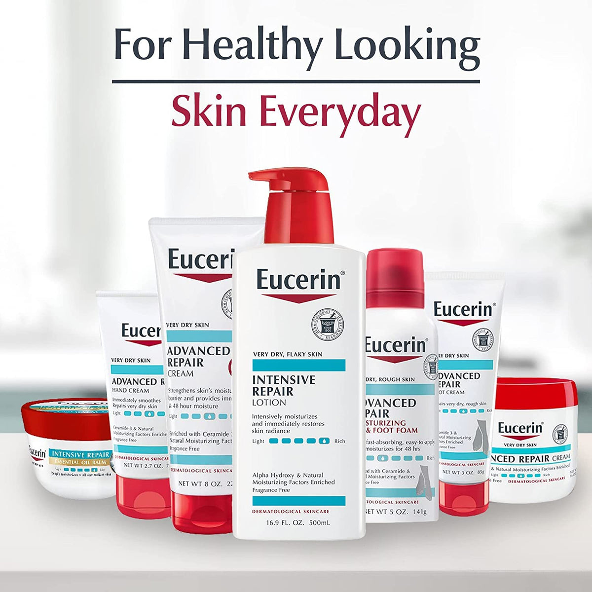 Eucerin Lotion Intensive Repair 16.9 Ounce Pump (500ml) (3 Pack)