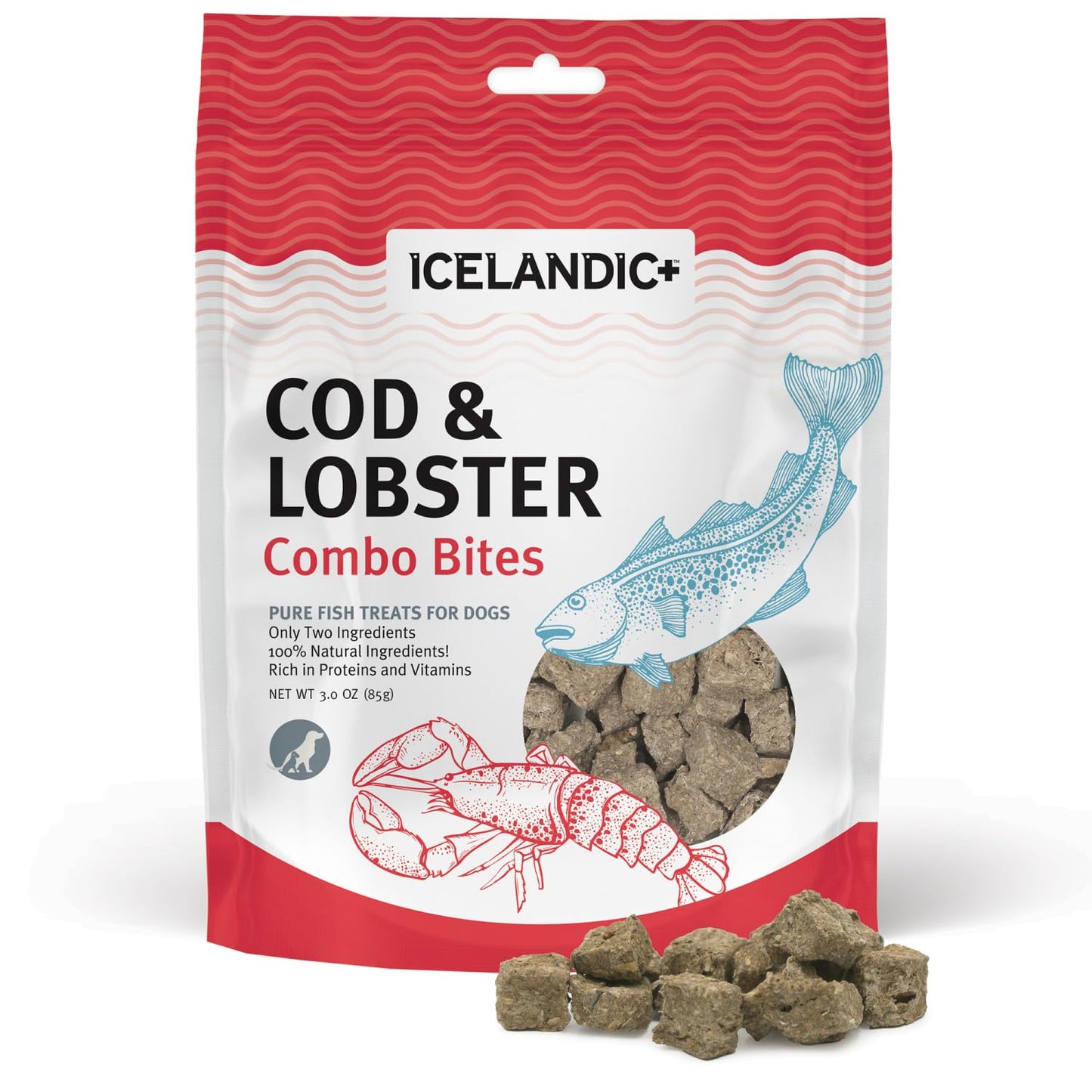 Icelandic+ Cod & Lobster Combo Bites Dog Treat 3.0-oz Bag