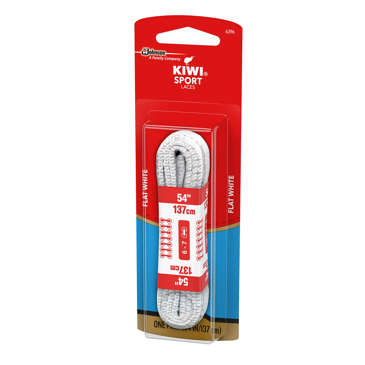 Kiwi Shoe Laces, 54 in, Athletic White, 1 Ct