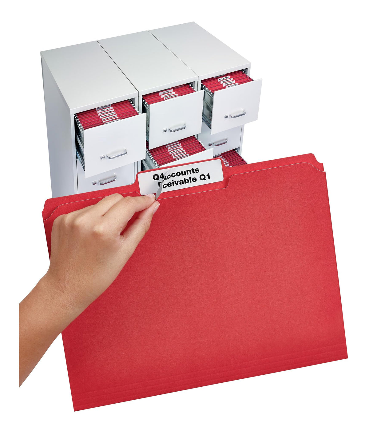 Avery TrueBlock Extra Large File Folder Labels, 15/16" x 3-7/16", 450 Printable Labels, White (5027)