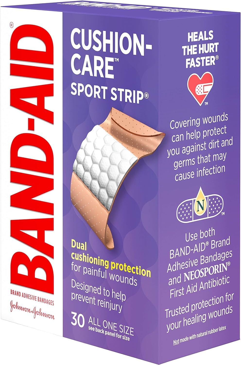 BAND-AID Bandages Sport Strip Extra Wide 30 Each (Pack of 9)