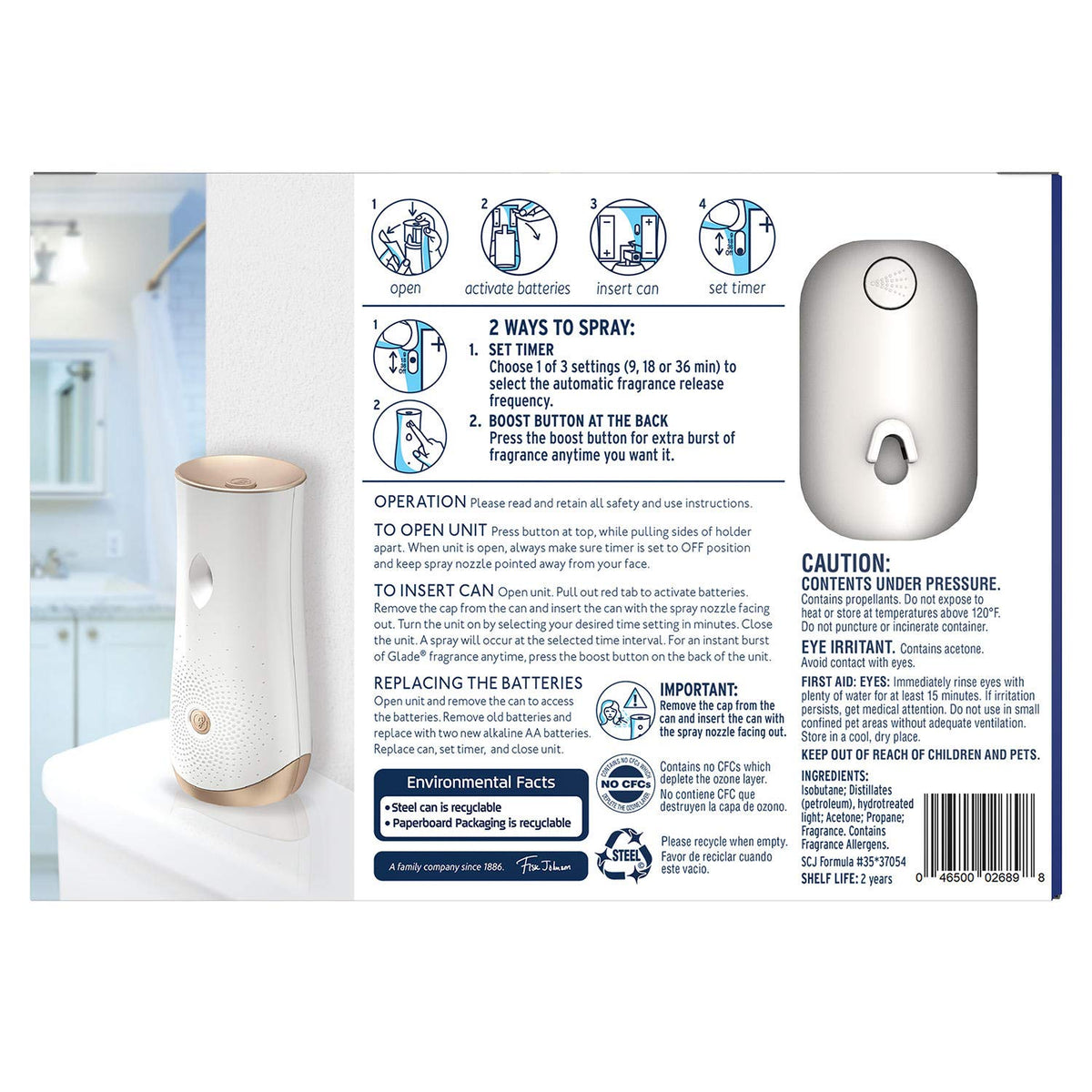Glade Automatic Spray Diffuser Kit plus 3 Refills (Fall Night Long) Limited Edition