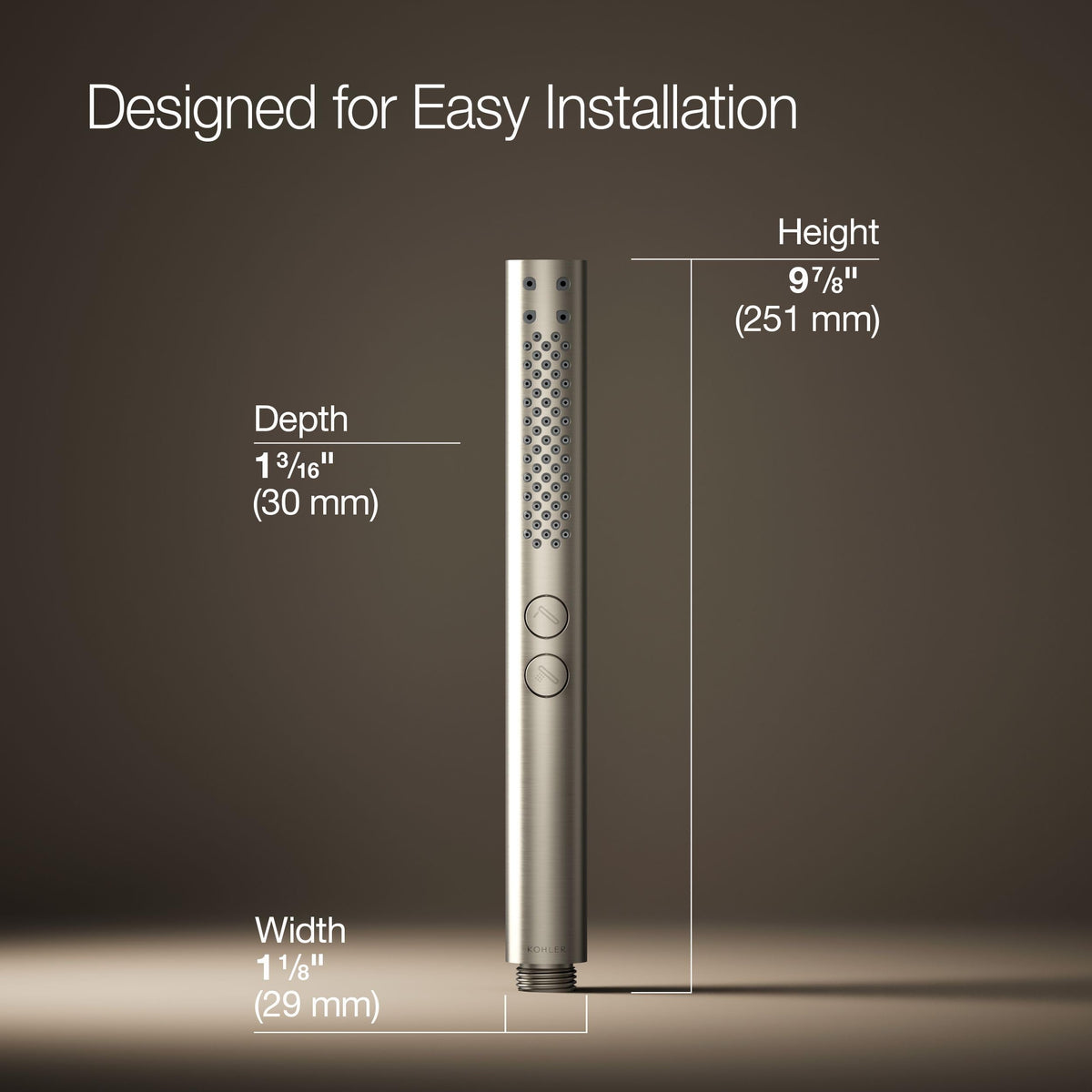 Kohler 21335-BN Shift®+ Round two-function handshower, 2.5 gpm, Vibrant Brushed Nickel