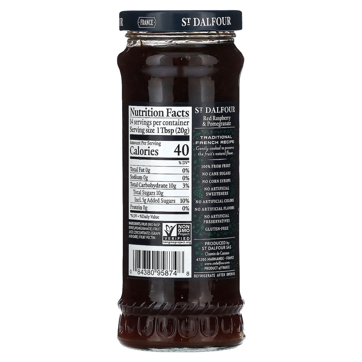 St Dalfour, Fruit Spread Red Raspberry Pomegranate, 10 Ounce