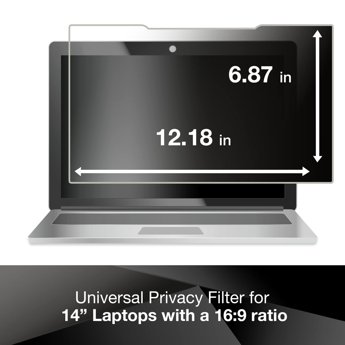 3M Privacy filter for 14 Inch Widescreen Laptop, COMPLY Attachment for Flip-Share, Reversible Gloss/Matte, Reduces Blue Light, Screen Protection, 16:9 Aspect Ratio (PF140W9B)
