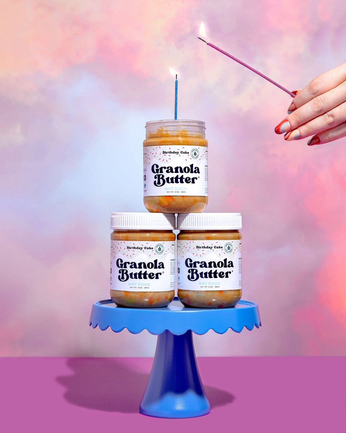 KWEEN Oat Haus Birthday Cake Granola Butter | Peanut-free, Almond (Tree-Nut) Free, & School-Safe (Top 8 Allergen Free) | Edible Cookie Dough Alternative