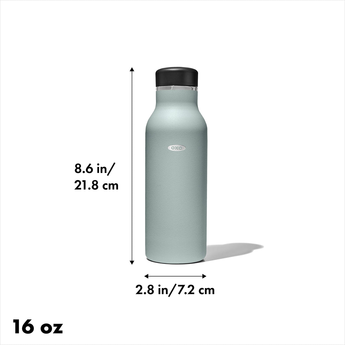 OXO Strive 16oz Insulated Water Bottle with Standard Lid - Slate