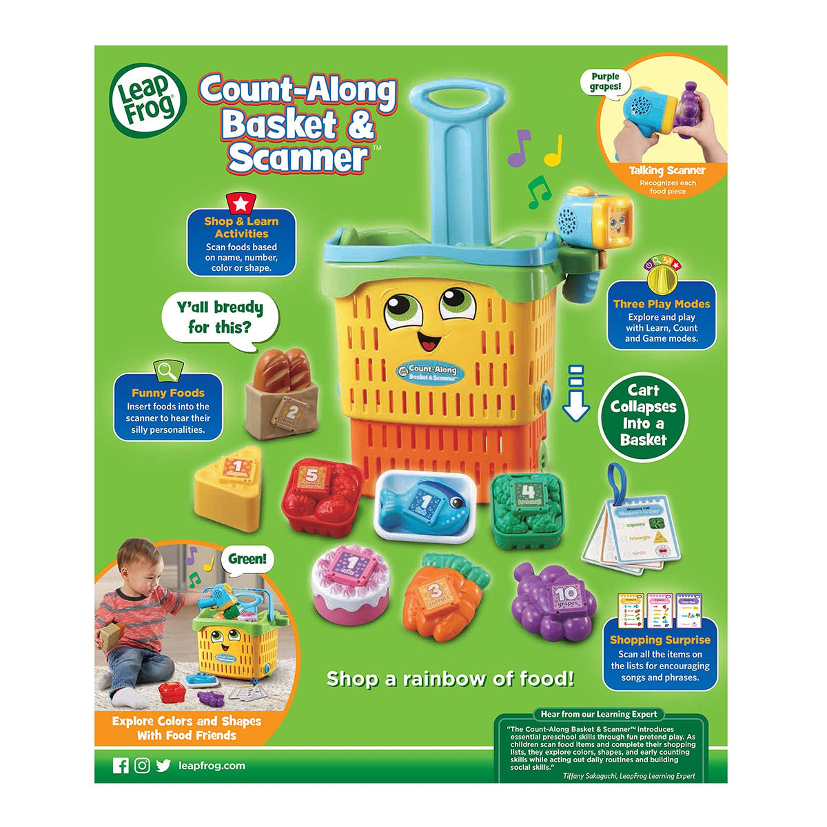 LeapFrog Count-Along Basket and Scanner, Multicolor