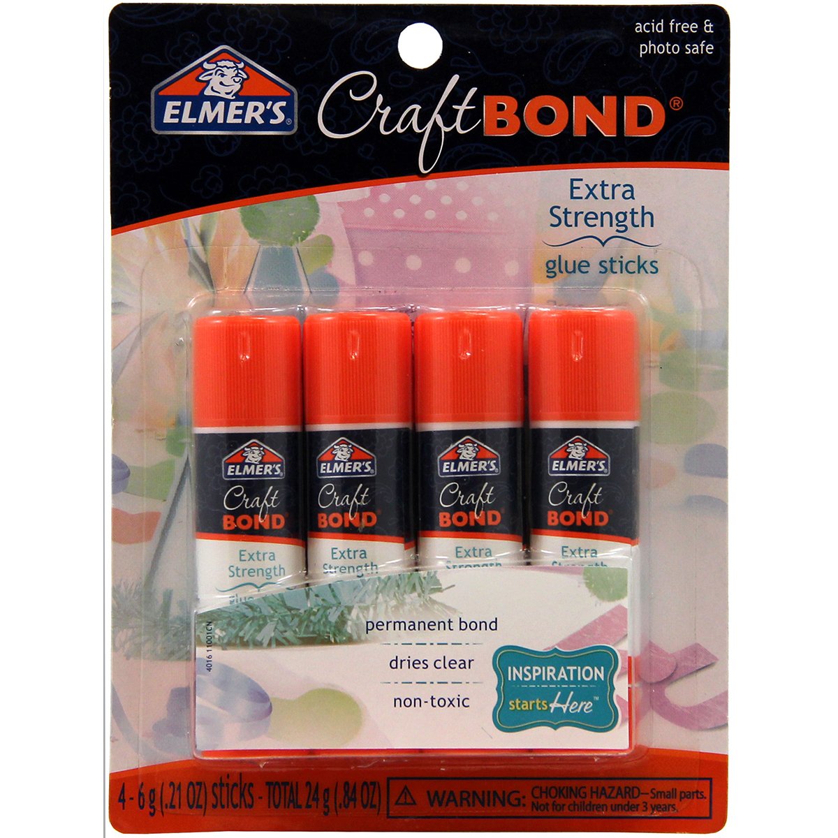 ELMERS CraftBond Extra Strength Glue Sticks, 6 Grams, 4 Count