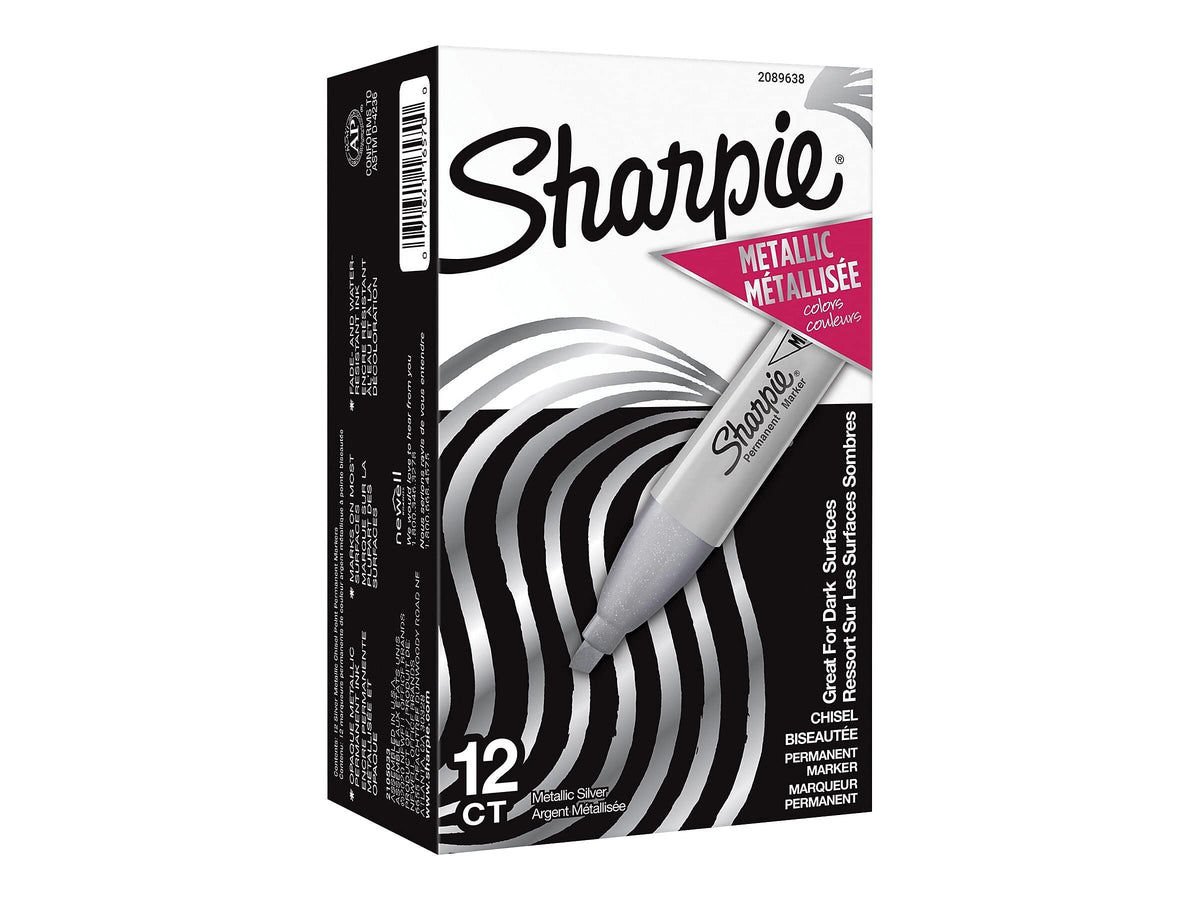 SHARPIE Tank Permanent Marker, Chisel Tip, Metallic Silv (2089638)