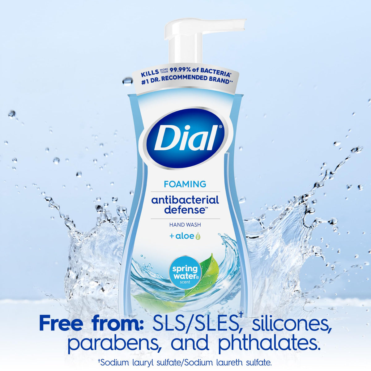 Dial Antibacterial Foaming Hand Wash, Spring Water, 7.5 fl oz